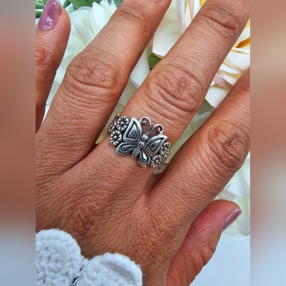 ❤️ AMERICAN BUTTERFLY STERLING SILVER RING - Picture 4 of 5